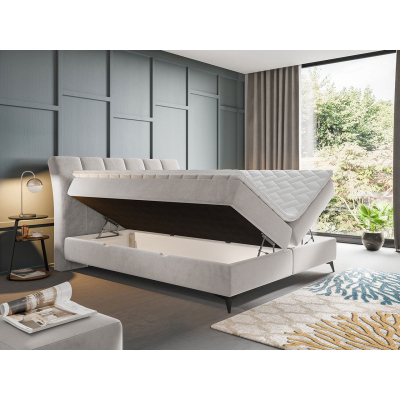 Kontinentální manželská postel 160x200 TALLOW - šedá + topper ZDARMA