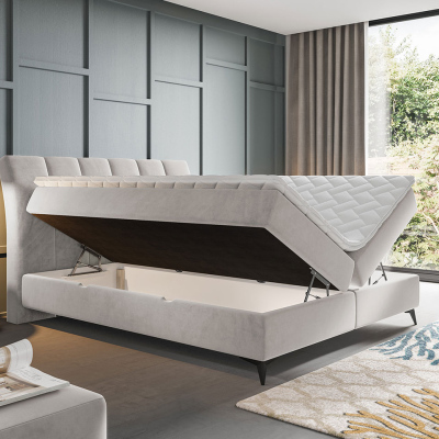 Kontinentální manželská postel 140x200 TALLOW - šedá + topper ZDARMA