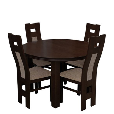 Jídelní set s kulatým stolem MOVILE 36 - ořech / hnědý