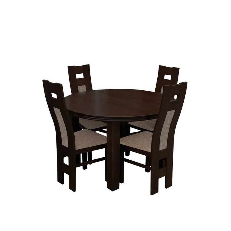 Jídelní set s kulatým stolem MOVILE 36 - ořech / hnědý