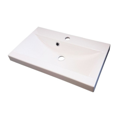 Koupelnová sestava s umyvadlem ZORAIDA XL - matera / lesklá bílá + sifon a baterie Platino ZDARMA