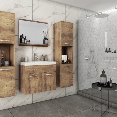 Koupelnová sestava s umyvadlem ZORAIDA XL - kaštan + sifon ZDARMA