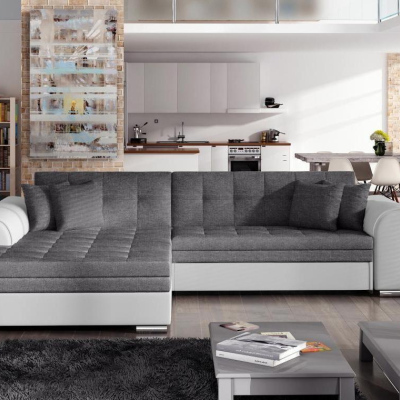 Rohová sedací souprava SANGITA 1 - bílá / šedá