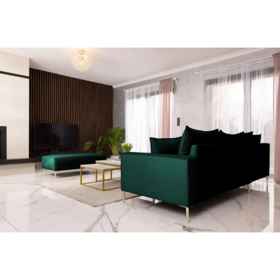 Rohová sedací souprava MYRA - lahvově zelená