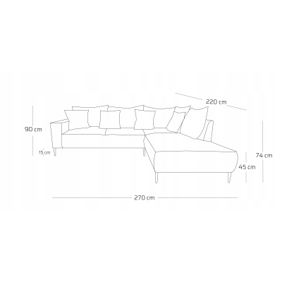 Rohová sedací souprava MYRA - lahvově zelená