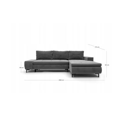 Rozkládací sedací souprava PROKOP - šedá