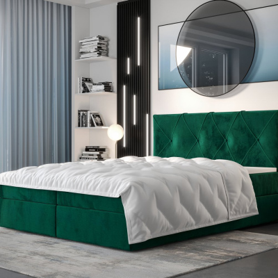 Hotelová postel LILIEN - 140x200, zelená