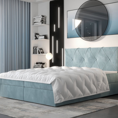 Hotelová postel LILIEN - 140x200, světle modrá