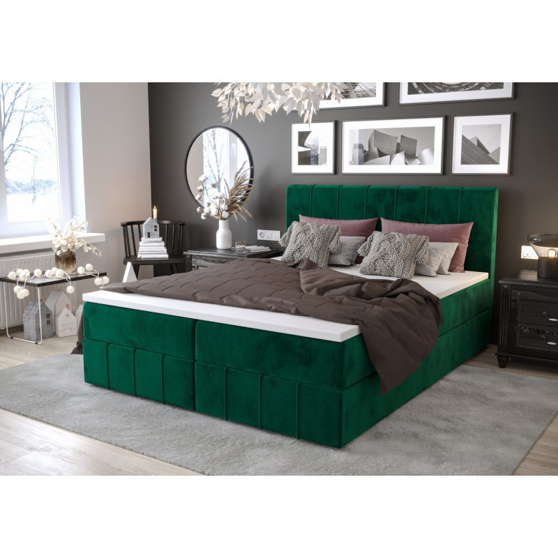 Boxspringová postel MADLEN - 140x200, zelená