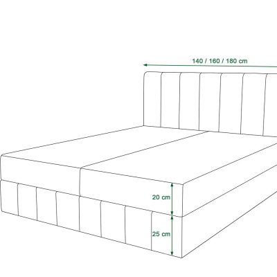 Boxspringová postel MADLEN - 140x200, zelená