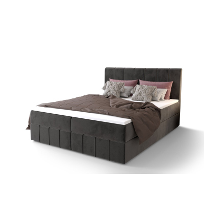 Boxspringová postel MADLEN - 140x200, šedá