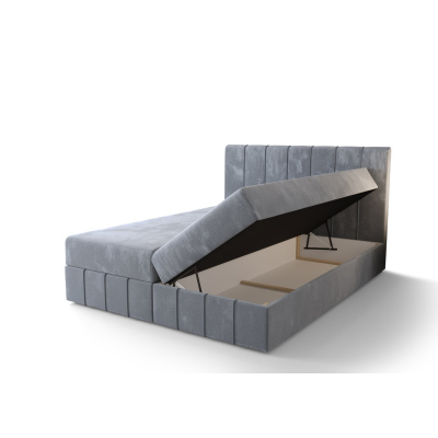 Boxspringová postel MADLEN - 140x200, šedá