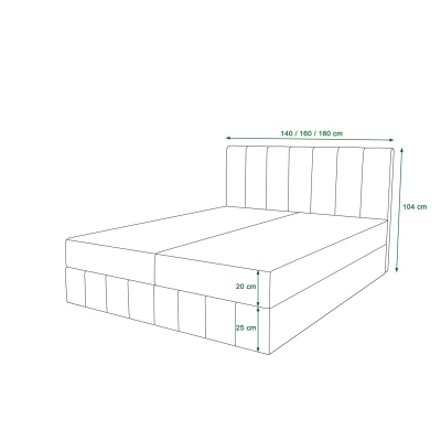Boxspringová postel MADLEN - 160x200, zelená