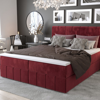 Boxspringová postel MADLEN - 160x200, červená