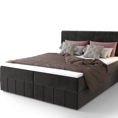Boxspringová postel MADLEN - 160x200, tmavě šedá