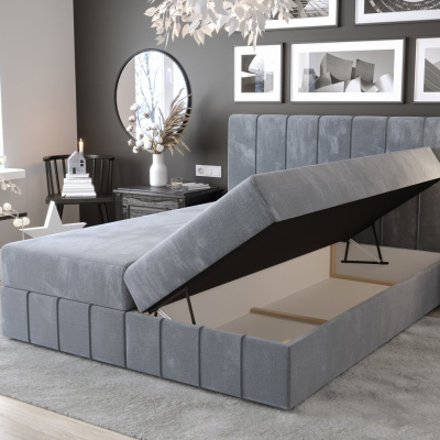 Boxspringová postel MADLEN - 160x200, tmavě šedá