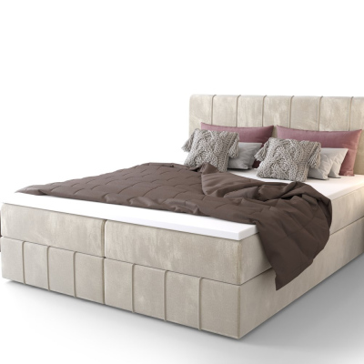 Boxspringová postel MADLEN - 180x200, béžová