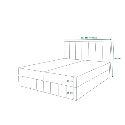 Boxspringová postel MADLEN - 180x200, zelená