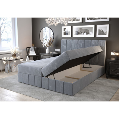 Boxspringová postel MADLEN - 180x200, šedá