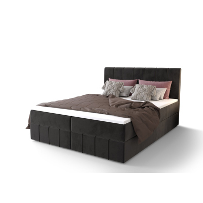 Boxspringová postel MADLEN - 180x200, tmavě šedá