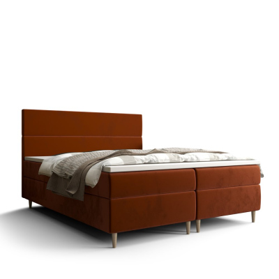 Kontinentální manželská postel ANGELES - 140x200, oranžová