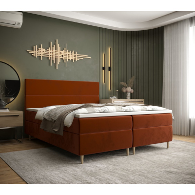 Kontinentální manželská postel ANGELES - 140x200, oranžová