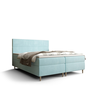 Kontinentální manželská postel ANGELES - 140x200, světle modrá
