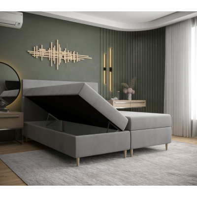Kontinentální manželská postel ANGELES - 140x200, tmavě šedá