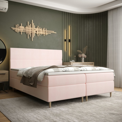 Kontinentální manželská postel ANGELES - 140x200, růžová