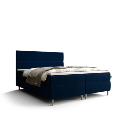 Kontinentální manželská postel ANGELES - 160x200, tmavě modrá
