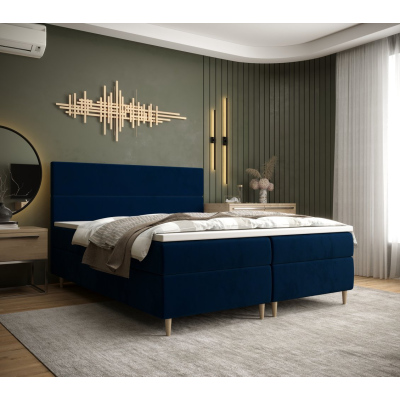Kontinentální manželská postel ANGELES - 160x200, tmavě modrá