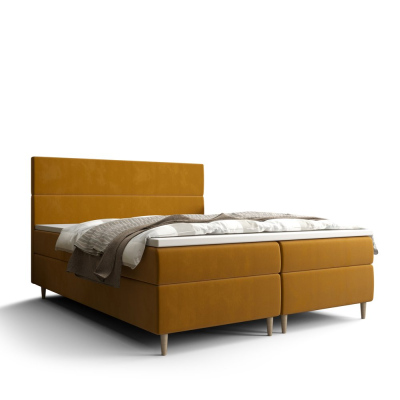 Kontinentální manželská postel ANGELES - 160x200, žlutá