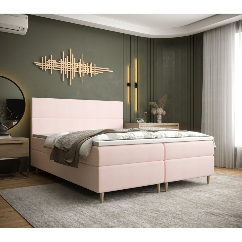 Kontinentální manželská postel ANGELES - 160x200, růžová
