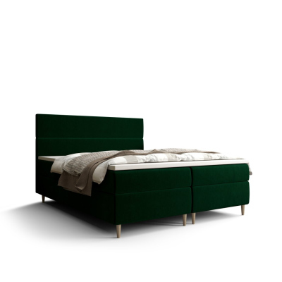 Kontinentální manželská postel ANGELES - 180x200, tmavě zelená