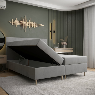 Kontinentální manželská postel ANGELES - 180x200, tmavě modrá