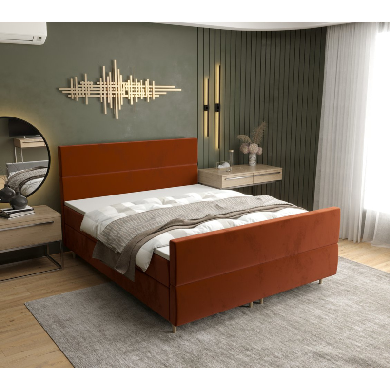 Kontinentální manželská postel ANGELES PLUS - 140x200, oranžová
