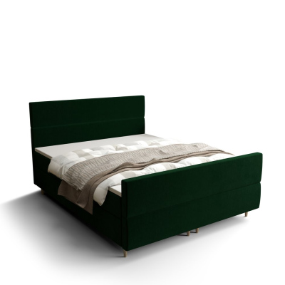 Kontinentální manželská postel ANGELES PLUS - 140x200, tmavě zelená