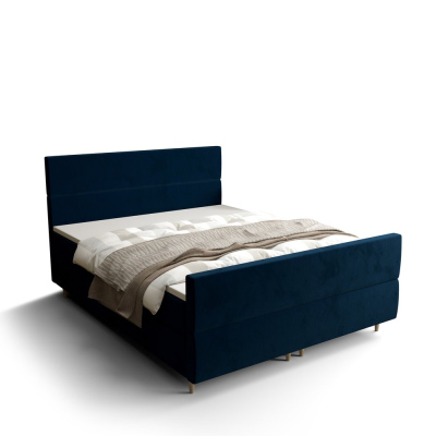 Kontinentální manželská postel ANGELES PLUS - 140x200, tmavě modrá