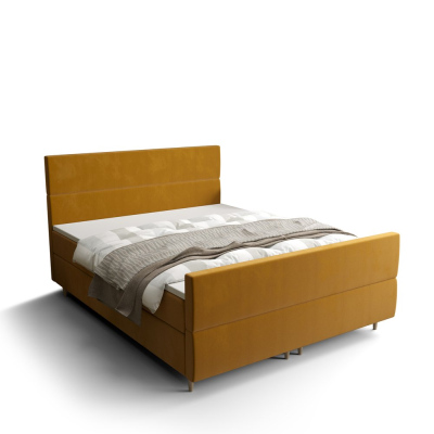 Kontinentální manželská postel ANGELES PLUS - 140x200, žlutá