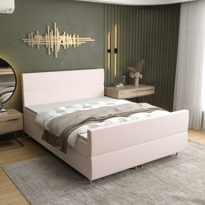 Kontinentální manželská postel ANGELES PLUS - 140x200, růžová
