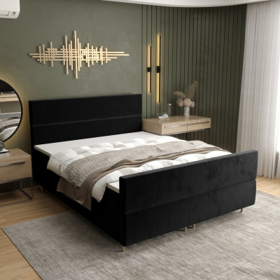 Kontinentální manželská postel ANGELES PLUS - 160x200, černá