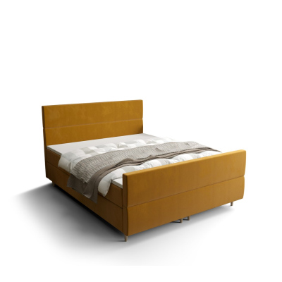 Kontinentální manželská postel ANGELES PLUS - 160x200, žlutá