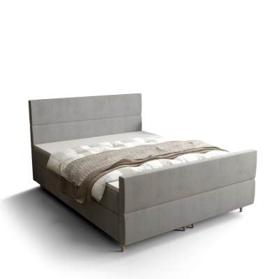 Kontinentální manželská postel ANGELES PLUS - 160x200, světle šedá
