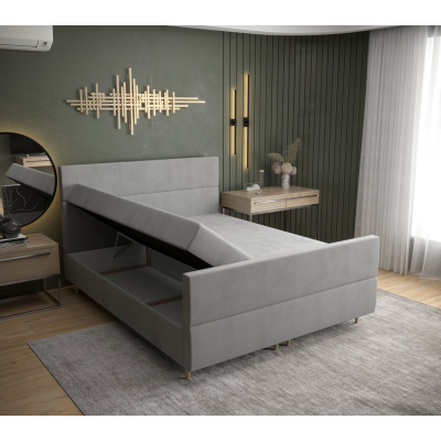 Kontinentální manželská postel ANGELES PLUS - 160x200, světle šedá