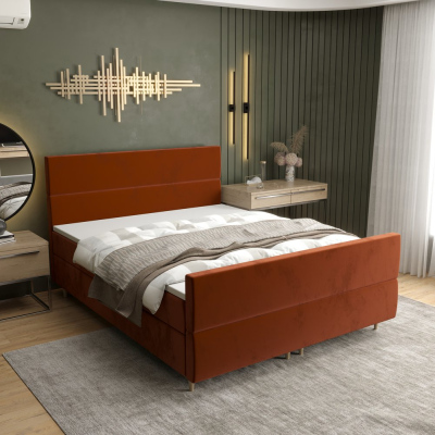 Kontinentální manželská postel ANGELES PLUS - 180x200, oranžová