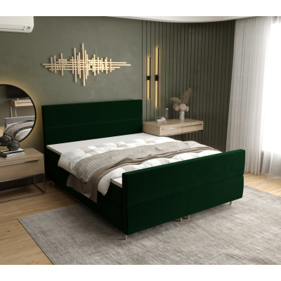 Kontinentální manželská postel ANGELES PLUS - 180x200, tmavě zelená