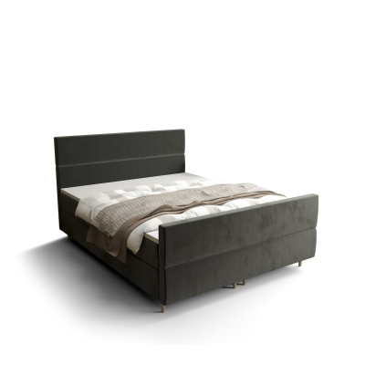 Kontinentální manželská postel ANGELES PLUS - 180x200, tmavě šedá