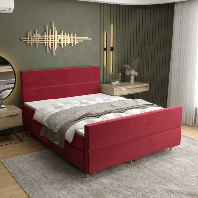 Kontinentální manželská postel ANGELES PLUS - 180x200, červená