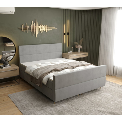 Kontinentální manželská postel ANGELES PLUS - 180x200, světle šedá