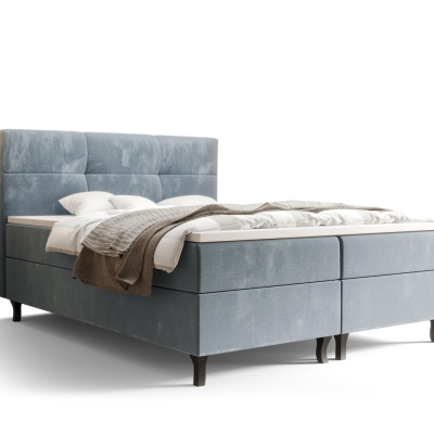 Americká postel s vysokým čelem DORINA - 140x200, modrá